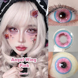 Anime Cosplay Beauty Pupil 1Pair New Red Color Contact Lenses with Degree 0~-8.00 Myopia Blue High Quality Fashion Lenses