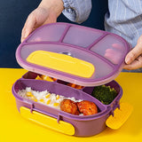 1800ML Lunch Box with Tableware, Bento Box for Worker and Students, Kid's Snack Box, Microwavable Food Storage Container