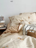 Pure Cotton Double Layered Lace Four Piece Bedding Set Cute South France Secret Garden Cartoon Design Bed eet Cover Duvet C...