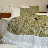 Vintage Jacquard Lace Edge Luxury Bedding Set 1000TC Egyptian Cotton Duvet Cover Bed Sheet/Fitted Sheet Pillowcases 4Pcs