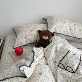 Pure Cotton Double Layered Lace Four Piece Bedding Set Cute South France Secret Garden Cartoon Design Bed eet Cover Duvet C...