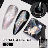 7.5ml Golden Gradient Cat Eye Nail Polish Gel Phototherapeutic Gel Soak Off Nail Magnetic Gel Polish Nail Art DlY