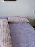 Thiened Milk Velvet Bedding Set Winter Warm Double-Sided Fce Duvet Cover Purple Velvet Bedding Kit for Cold Weather