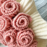 New Multi-functional Rose Bouquet Blanket Throw Pillow Bedroom Sofa Cushion Half Fleece Knitted, Detachable Blanket Cover