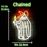 Candle Ghost LED Wall Light Halloween Bedroom Decor LED Neon Sign Rural Cabin Holiday Party Men Cave Kid Room Interior Wall Lamp