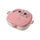 Cartoon Kids Lunch Box,Outdoor Picnic Bento Box,Portable Compartment Snack Box with Tableware, Microwaveable Food Container