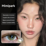 14.2mm Natural Y2K Colored Contacts 2pcs 6 Months Glossy Shiny Eye Lenses Soft Makeup Lenses