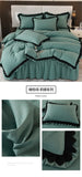 Princess Style Bedding Set Ruffle Duvet Cover With Lace Soft Four Piece Set Quilt Cover Bed Skirt Pillowcase Girls Bedroom Decor