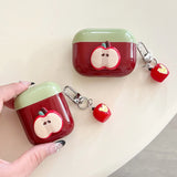 Korea New 3D Red Apple Cute Soft Shockproof Protection Cover Case For AirPods 1 2 3 Pro 3nd Pro 2 2nd Earphone Accessories