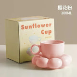 200ml Ceramic Mug Cute Cloud Decorative Plate Coffee Cup Set Creative Ceramic Cup Gift Box Modern Living Room Home Decoration