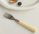 Cream Style Knife Fork Spoon Three Piece Set for Home Use Simple Dessert Spoon Yogurt Spoon Western-style Fork Fruit Fork