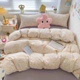 Class A Double Yarn Bedding Set Quilt Comforter Duvet Cover Set Printed Cotton Bedspread Skin Friendly Breathable Four-Piece Set