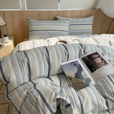 100% cotton Soft Bedding Set Stripe Printing Duvet Cover with Pillow Case Bedclothes Bedspread Pillowcases Comforter Sets