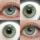 New Color Contact Lenses for Eyes Half Yearly 2Pcs Beauty Green Pupils Natural Prescription Coloured Lens with Degree