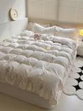 Romantic Continuation Gentle Milk White Carved Milk Velvet Lace Four Piece Set 8m Thi Warmth Fce French Sle Bedding