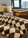 Fre Blue And Coffee Striped Cotton Bedding Set 5M 8M Single Cotton Duvet Cover Simple Modern Sle Four Piece Bedding Set