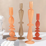 Nordic Matte Glass Candle Holders Home Decoration Candlestick Birthday Candle Holder Dining Table Decoration Candle Home Decore