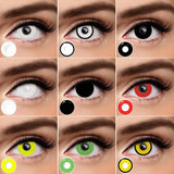 1 Pair White Black Block Eyes Cosplay Contacts Lenses for Coser Anime Colored Lenses Small Pupil Natural Cosmetic Lens