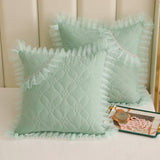 1 Pcs Korean Style Cotton Lace Cushion Cover Pillowslip Pillowcase Square Cushion Pillow Core Covers Thick Pillowcases