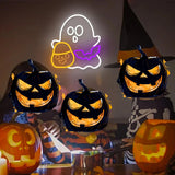 Ghost Candy Bat Neon Light Dimmable Neon Sign Kids Trick or Treat Party Wall Light Halloween Boutique Store Bedroom Holiday Lamp