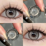 2pcs/Pair Color Contact Lenses with Degree Myopia Lenses Grey Lens Comestics Natural Eyes Lenses Beauty Pupils Yearly