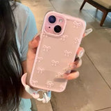 Cute Bowknot Soft Clear Phone Case For iPhone 15 14 13 12 14 16 Pro Max Bowknot Clear Case Candy Cover