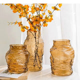 Glass Vase Irregular Lines of Folds Floral Arrangement Accessories Hydroponics Terrarium Home Decoration
