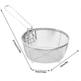 French Fries Basket Stainless Steel Fry Baskets With Handle Deep Fryer Strainer Blanching Basket Deep Fryer Skimmer For Kitchen