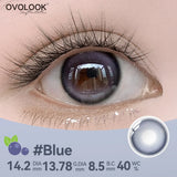 2pcs Crystal Gradient Blue Colored Lenses 14.5mm Clear Texture Daily Makeup Party Shiny Brown Lenses Gray Lens For Women
