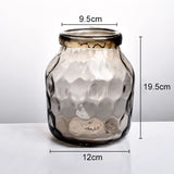 Honeycomb Relief Glass Vase Blue Transparent Flower Pots Decorative Desk Decoration Hydroponics Floral Modern Home Decor