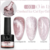 7.5ml Golden Gradient Cat Eye Nail Polish Gel Phototherapeutic Gel Soak Off Nail Magnetic Gel Polish Nail Art DlY