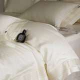 4Pcs Luxury Embroidery 1000TC Lyocell Eucalyptus Fiber Soft Silky Bedding Set Duvet Cover Set Bed Sheet/Fitted Sheet Pillowcases