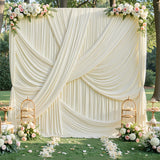 2PCS Dark Green Wrinkle-Free Photography Background Drapes Wedding Backdrop Curtain for Parties Baby Birthday- Crease Resistant