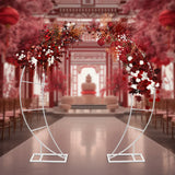 2Pcs Moon Arch Stand,2m/78.7in Height – Elegant Crescent Shaped Wedding Backdrop Frame, Multipurpose Double Bar Support Structure