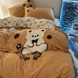 Countryside Forest Duvet Cover Green Leaf Embroidered Quilt Set Four Piece Set Clearance Style Small Fresh Bed Set