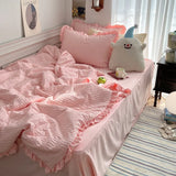 Korean Simple Bedding Set Modern Air Condition Thin Blankets Summer Quilt Pillowcase Comfortable Fluffy Blanket with Filling