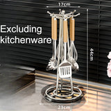 Upgraded kitchen rotary spatula rack bolded storage stable and enlarged storage rack with water tray