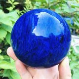 5-10cm Natural Rare Blue Smelting Stone Quartz Crystal Ball Home Decoration Natural Stone Cutting and Polishing Wood Bracket