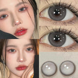 1Pair New Natural Eye Color Contact Lenses with Prescription Grey Lens Myopia Degree Soft Beautiful Pupil Fast Shipping