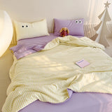 2025 new dopamine washed cloud cotton big eye series summer quilt four-piece three-piece set single piece summer quilt cool