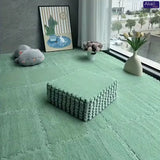 12Pcs Soft Plush Foam Floor Mat Interlocking Carpet Tile Non Slip Thick Play Mat for Living Room Bedroom Kids Room Home Decor