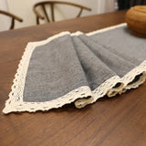 30x250CM Table Runner Burlap Lace Jute TV Cabinet Table Runners Rustic Hessian Imitation Linen Wedding Party Home Decoration