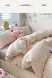 Class A Double Yarn Bedding Set Quilt Comforter Duvet Cover Set Printed Cotton Bedspread Skin Friendly Breathable Four-Piece Set