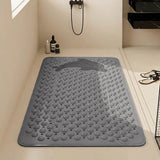 Non-Slip PVC Shower Bath Mat with Suction Cups Hydrophobic Hollow Massage Bathtub Pad Quick-Drain Thickened Bathroom Floor Mat