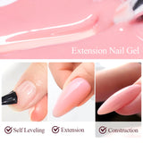 20ml Nude Pink Nail Extension Gel – UV/LED Soak-Off Builder Gel for Professional French Manicure