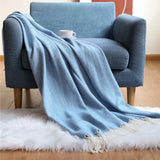 Herringbone Faux Cashmere Throw Blanket Lightweight Fuzzy Soft Cozy with Chevron Fringe Travel-Friendly Farmhouse Christmas Gift