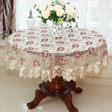 New Lace Tablecloth Pastoral round tablecloth Dining table cloths Home Embroidery table cover rose gold decoration house towel