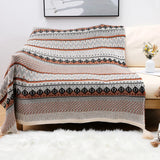 Textile City Bohemia Rhombic Floral Knitted Throw Blankets Home Decor Sofa Cover Bay Window Blanket Wave Winter Thicken Shawl