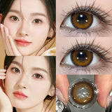 2pcs/pair Yearly Colored Pupils Natural Contact Lenses with Diopters Beauty Purple Korean Lenses Cosmetics Fast Shipping
