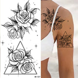 Rose Flower Skin Tattoo Stickers Blossom Flase Tattoos for Body Apart Leg Arms Neck Back Temporary & Removable Flower Tattoos